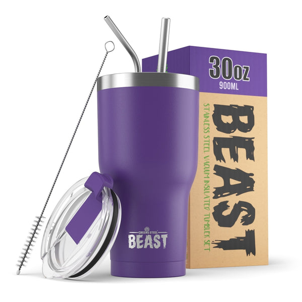 30 oz Purple Reusable Stainless Steel Double Insulated Tumbler