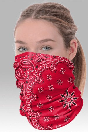 ADULT COMFORT BUFF  - RED BANDANNA