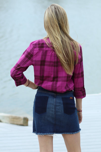 U.S. POLO ASSN. Long Sleeve Two-Pocket Plaid Shirt