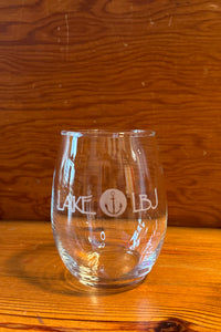 Etched Stemless Wine Glass - LAKELBJ