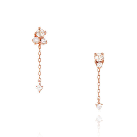Petits Bijoux Pave' & Pearl Mismatched Earrings