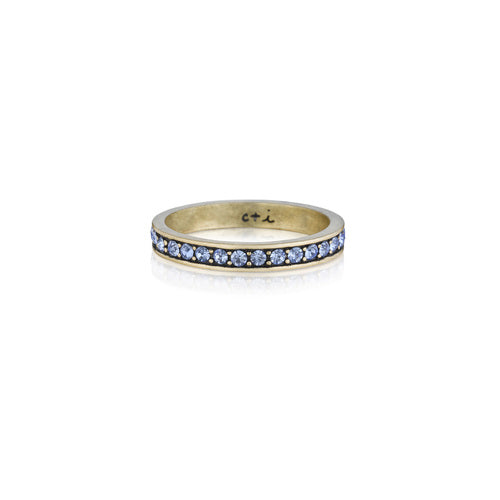 Blue Topaz Pave' Stacking Ring