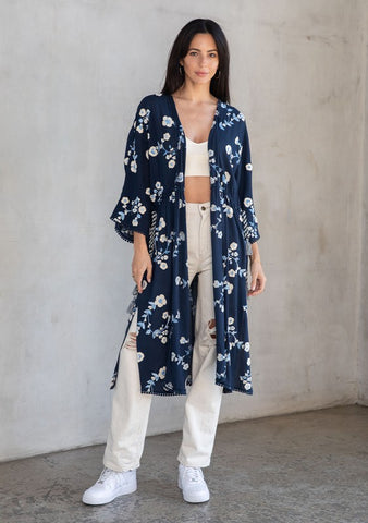 Waterfront Embroidered Kimono