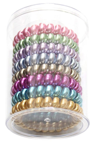 Spiral Hair Ties - Metallic Colors