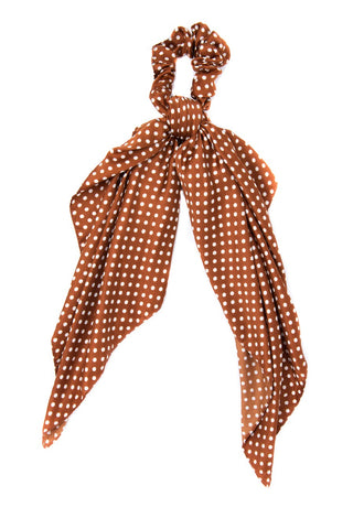 Polka Dot Scrunchie with Silk Scarf