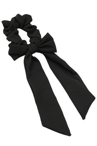 Black Silk Scrunchie w/ Mini Scarf