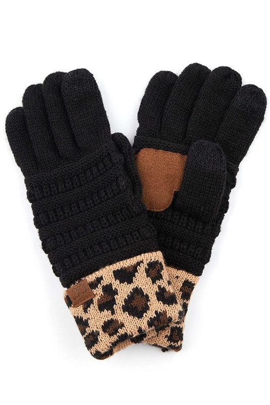 C.C Leopard knit Gloves