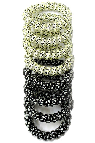 Spiral Hair Ties - Leopard Black