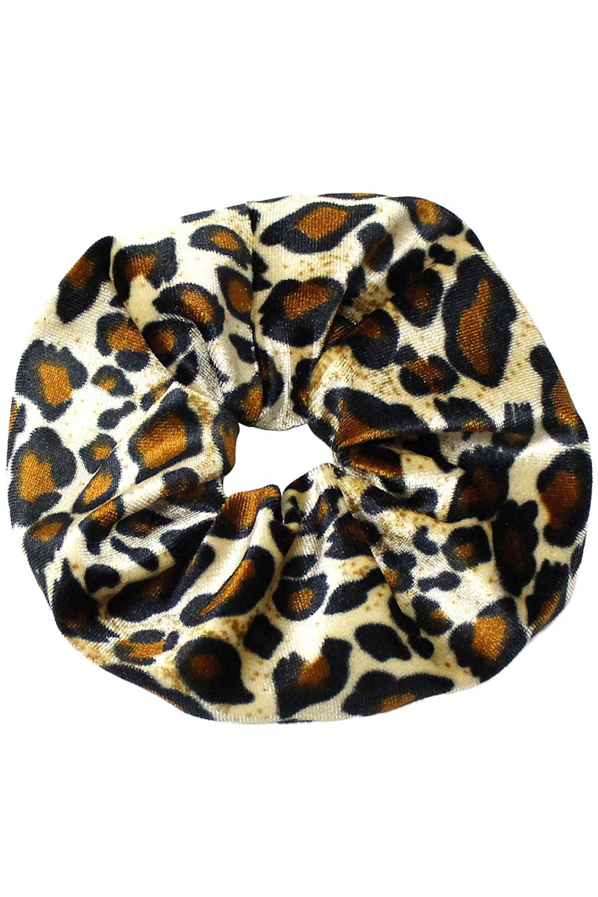 Leopard Print Velvet Scrunchie