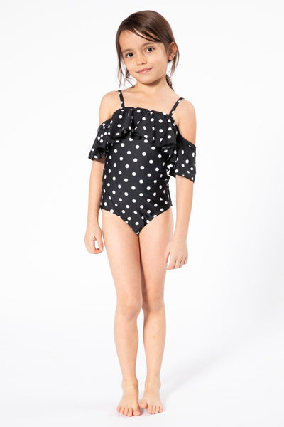 Girls Polka-Dotted Ruffle One Piece