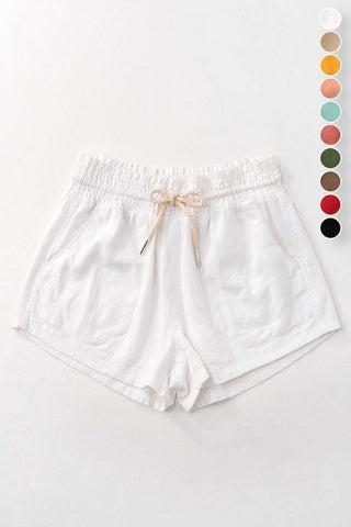 ROPE DRAWSTRING LINEN SHORTS