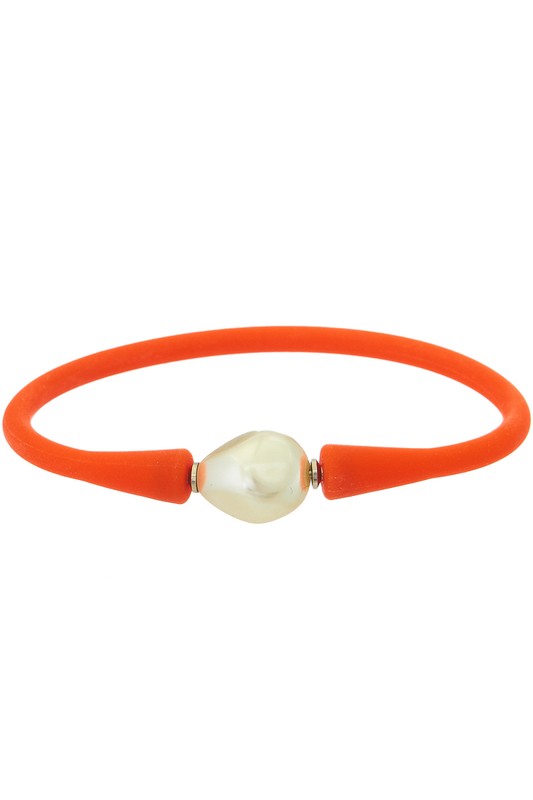 Waterproof Silicon Bracelet With Pearl