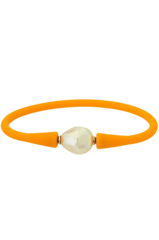 Waterproof Silicone Bracelet With Pearl