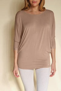 Bamboo Dolman Drape Tunic Top