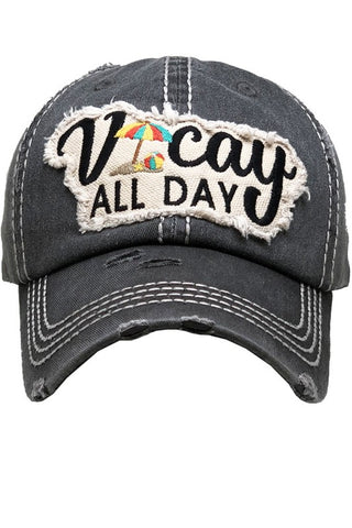 Distressed VACAY Baseball Cap