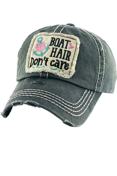Distressed Boat Hair Baseball Cap