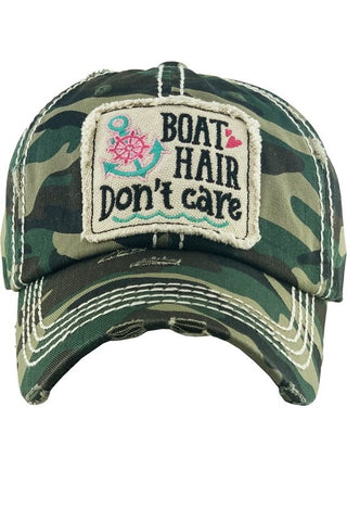 Camo Boat Hair Baseball Cap
