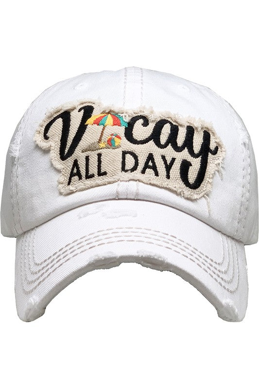 Distressed VACAY Baseball Cap