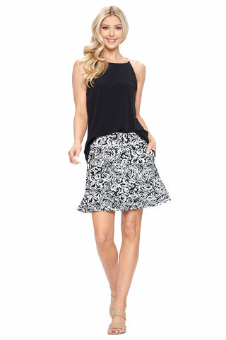 black & white skort