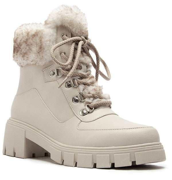 FURRY FLEECE LINED ANKLE BOOTS