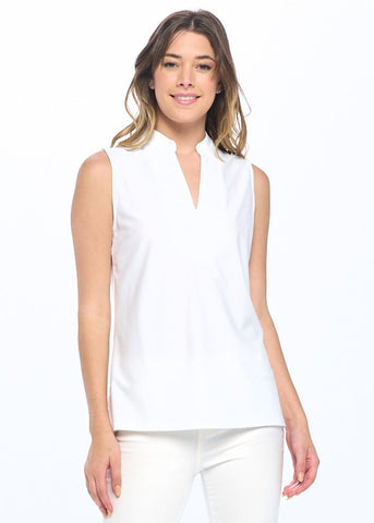 White Sleeveless Sports Top