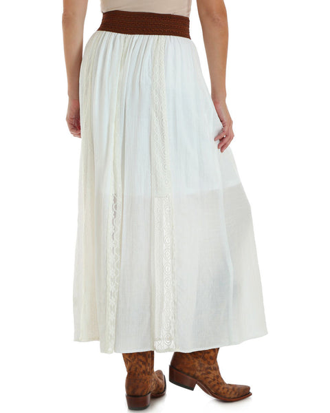 Wrangler Women's Ivory Boho Maxi Skirt