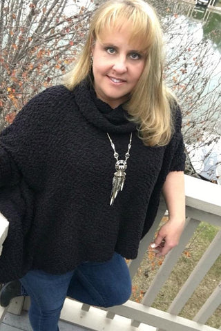 ROMEO & JULIET COUTURE Drape Neck Knit Sweater Top