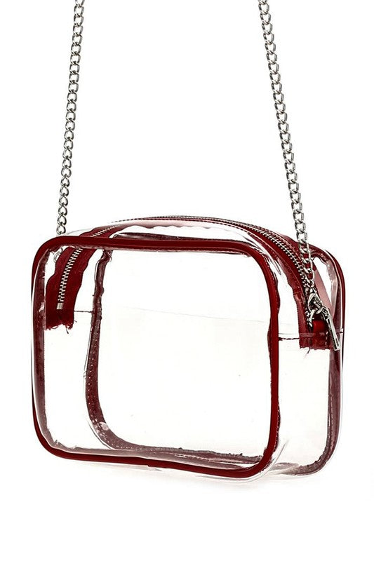 Clear Stadium Messenger Bag - Red