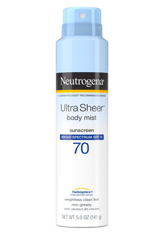 Neutrogena Ultra Sheer Lightweight Sunscreen Spray, SPF 70, 5 oz