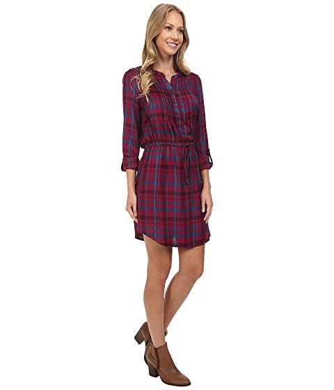 Lucky Brand Bungalow Plaid Dress - Rosewood