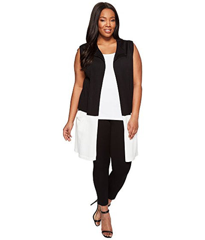 Vince Camuto Specialty Size Plus Size Sleeveless Open Front Color Block Vest