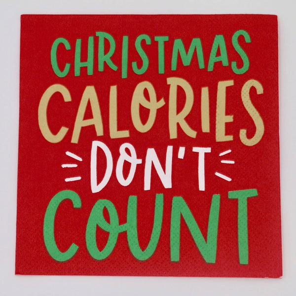 3 ply Cocktail Napkins 20 Count | Christmas Calories Don't Count