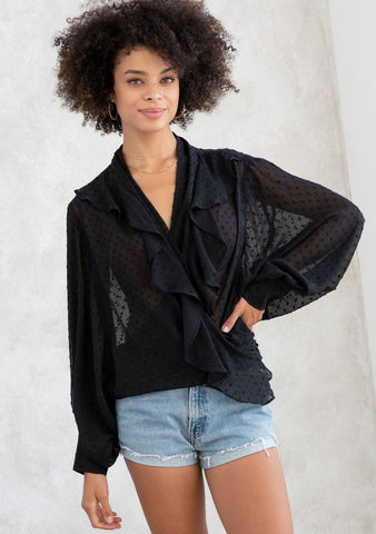 Celeste Chiffon Tie Front Top