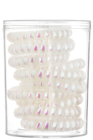 Spiral Hair Ties - Pearl