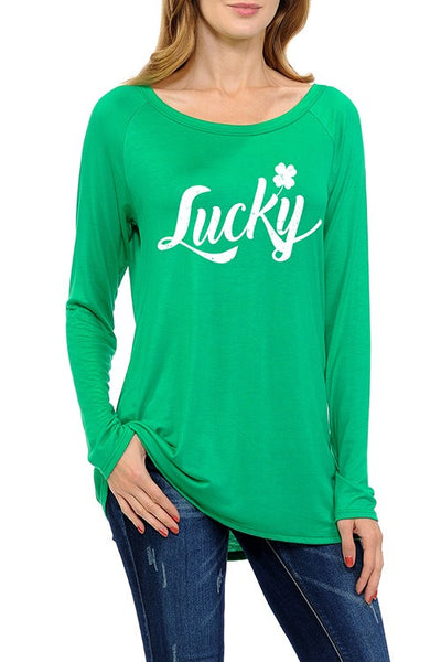 LUCKY Long Sleeve Graphic T Shirt