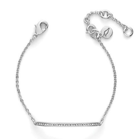 Chloe + Isabel Pavé Curved Bar Bracelet Silver