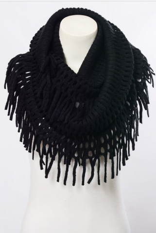 Chenille Tassel Infinity Scarves (Variety of Colors)