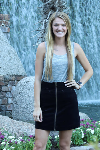 JAG JEAN MCCAMEY ZIP FRONT SKIRT