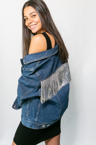 Custom Rhinestone Denim Jacket