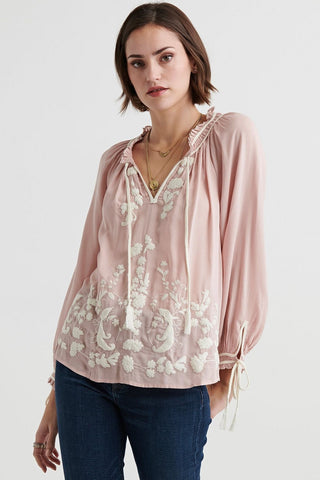 Embroidered Peasant Top
