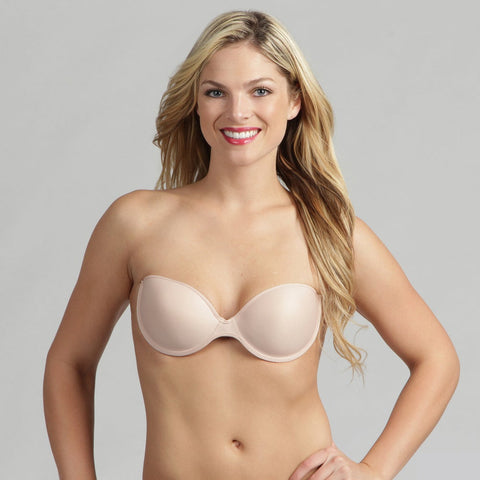 Strapless bra with adhesive sides