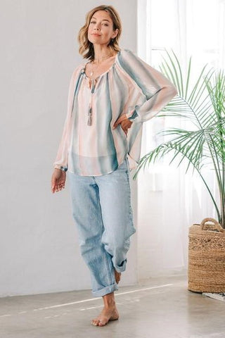 Watercolor Boho Blouse