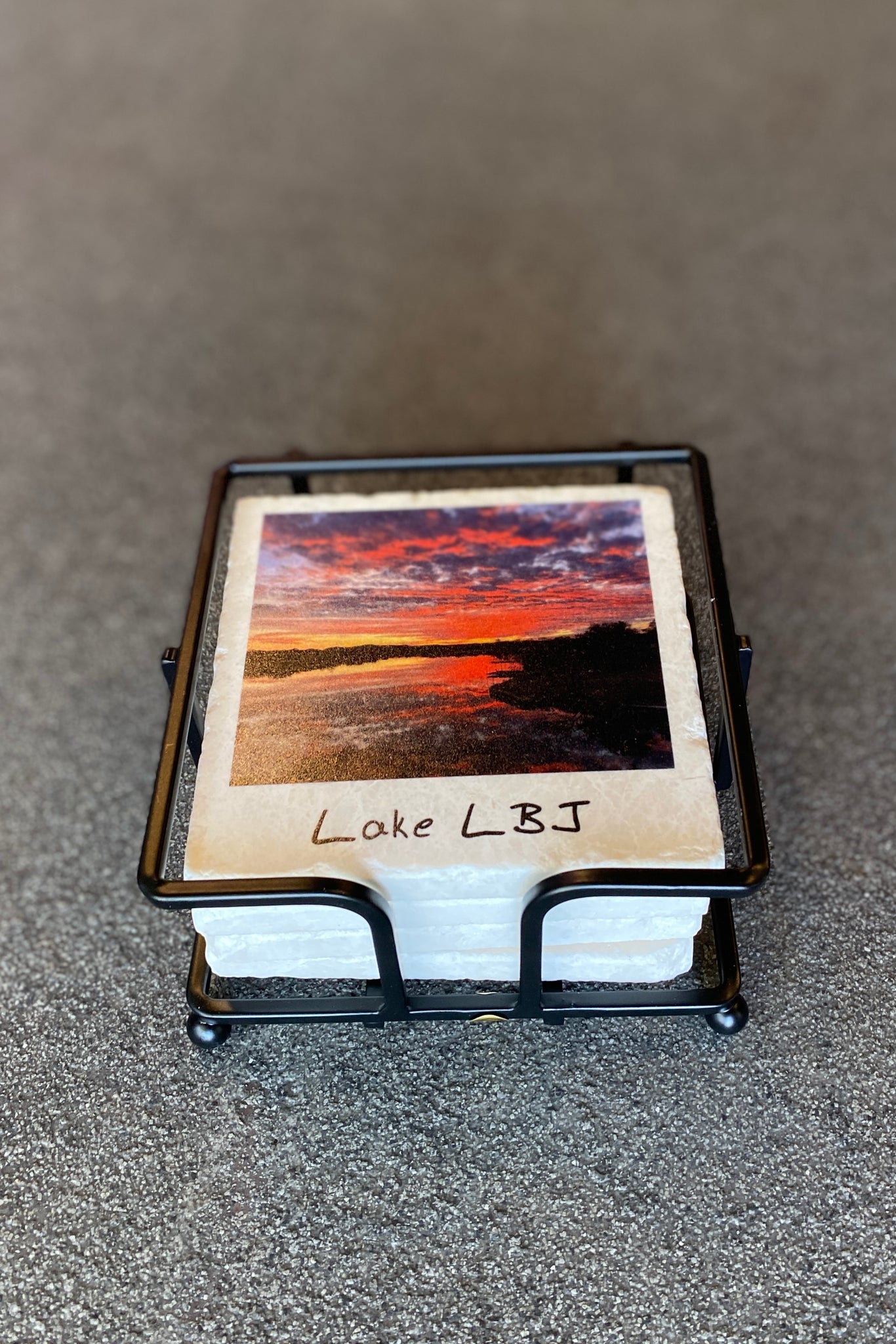Lake LBJ Sunsets Stone Coaster Gift Set 2022
