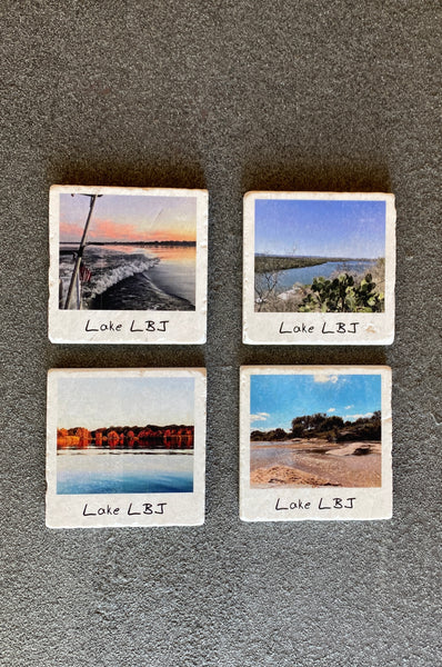 DAY ON LAKE LBJ Stone Coaster Gift Set 2022