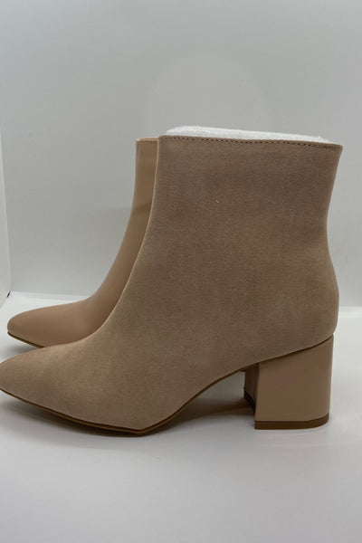 Patent & Suede Booties