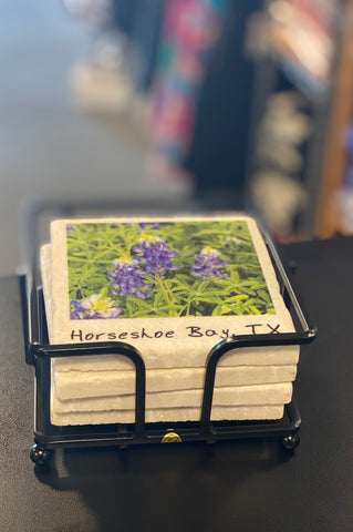 HSB Bluebonnets Stone Coaster Gift Set