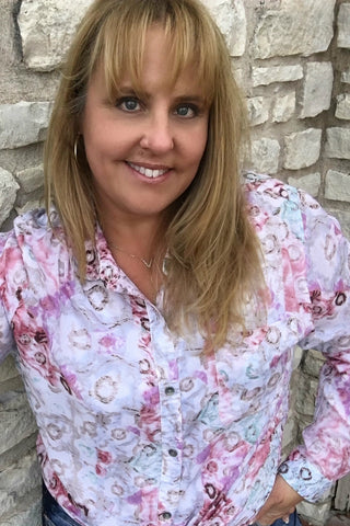 JAG Jeans Magnolia Tunic in Rayon Print - Watercolor