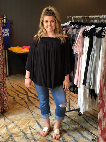 Karen Kane Plus Plus Size Off the Shoulder Top