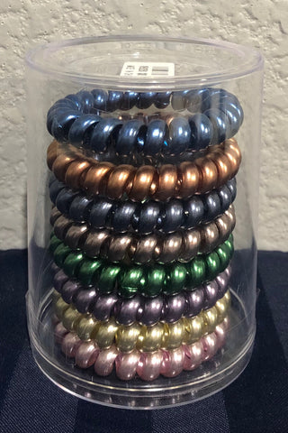 Spiral Hair Ties - Metallic Colors