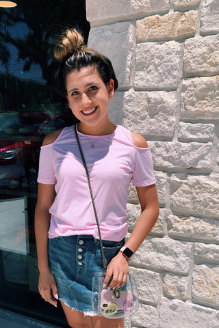 Short Sleeve Cold Shoulder Tee